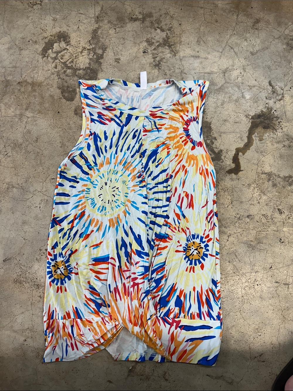 Colorburst Sleeveless Knot-Front Tank